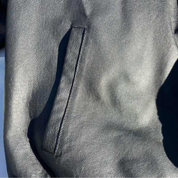 croft & barrow Black Leather Jacket Men’s Large - Picture 5 of 12